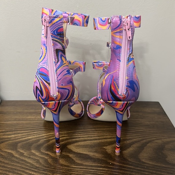 NEW Steve Madden Sinclair Satin Bow Strappy Rhinestone Heels - Picture 5 of 10